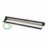 043-378/S/24/1U Vertical Cable Blank Patch Panel 24 Port Shielded with Ground and Cable Manager - Black