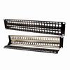 043-379/S/48/2U Vertical Cable Blank Patch Panel 48 Port Shielded with Ground and Cable Manager - Black