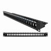 043-382/24/1U Vertical Cable 24 Port Blank Patch Panel with Cable Manager - Black