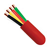315-224/R/5RD Vertical Cable 22 AWG 4 Conductors Unshielded Solid Bare Copper FPLP Non-Plenum Fire Alarm Cable - 500' Spool - Red