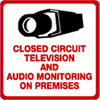 Show product details for DTV-205 Maxwell Alarm CCTV & AUDIO Decal 4" x 4" (Outside Mount)