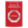 SS2004EX-ES STI Red No Cover Momentary Stopper Station with EMERGENCY EXIT Label Spanish