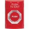 Show product details for SS2004PX-EN STI Red No Cover Momentary Stopper Station with PUSH TO EXIT Label English