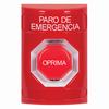 SS2005ES-ES STI Red No Cover Momentary (Illuminated) Stopper Station with EMERGENCY STOP Label Spanish