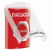 Show product details for SS2021EV-ES STI Red Indoor Only Flush or Surface Turn-to-Reset Stopper Station with EVACUATION Label Spanish