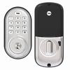 Show product details for YRD216-NR-619 Yale Pushbutton No Radio Deadbolt - Satin Nickel